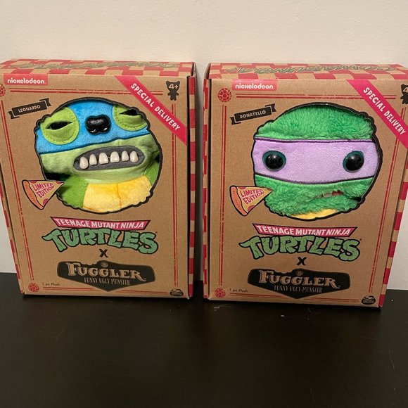 NEW LIMITED EDITION Fuggler Teenage Mutant Ninja Turtles Leonardo & Donatello 9" - Picture 1 of 5